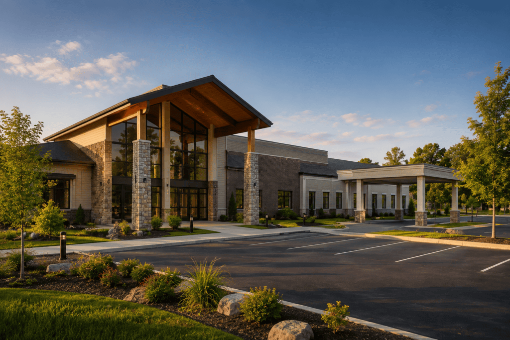 Well-maintained church or nonprofit community property viewed as a special-purpose commercial real estate asset.